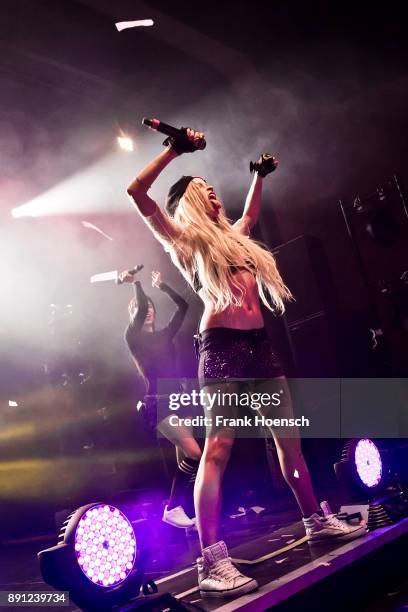 German singer Mia Julia performs live on stage during a concert at the Columbia Theater on December 12, 2017 in Berlin, Germany.