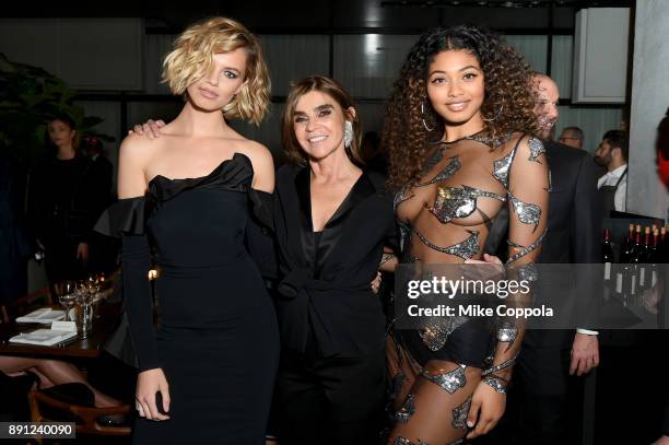 Hailey Clauson, Carine Roitfeld and Danielle Herrington attends the CR Fashion Book Celebrating launch of CR Girls 2018 with Technogym at Spring...