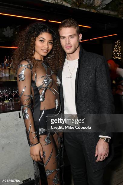 Model Danielle Herrington and Matthew Noszka attend the CR Fashion Book Celebrating launch of CR Girls 2018 with Technogym at Spring Place on...