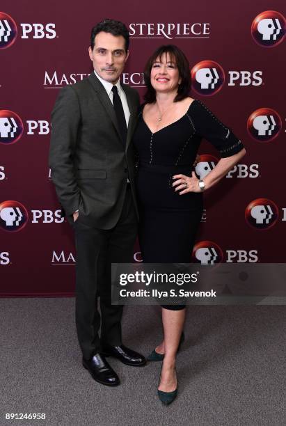 Rufus Sewell and Daisy Goodwin attend "Victoria" Season 2 Premiere on Masterpiece on PBS on December 12, 2017 in New York City.