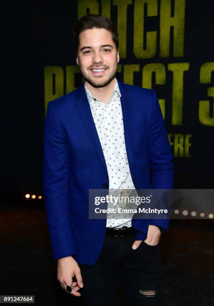 William Valdes attends the premiere of Universal Pictures' "Pitch Perfect 3" at Dolby Theatre on December 12, 2017 in Hollywood, California.