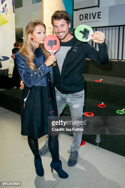 German actress Jana Julia Kilka and German actor Thore Schoelermann during the discussion panel of Clich'e Bashing 'soziale Netzwerke - Real vs...