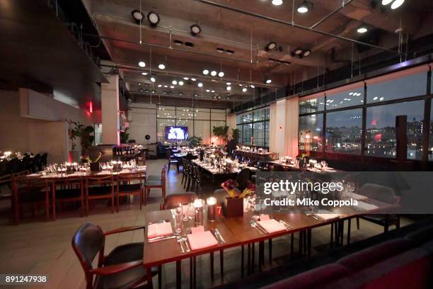 View of the venue during the CR Fashion Book Celebrating launch of CR Girls 2018 with Technogym at Spring Place on December 12, 2017 in New York City.