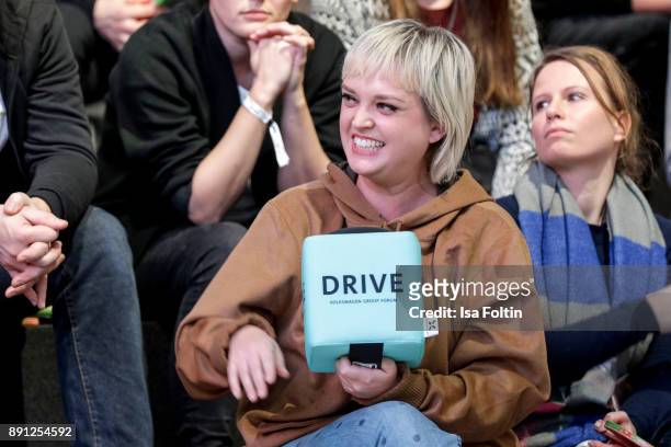 Blogger Vreni Frost during the discussion panel of Clich'e Bashing 'soziale Netzwerke - Real vs Digital' In Berlin at DRIVE Volkswagen Group Forum on...