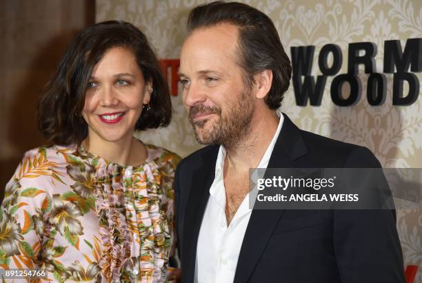 Actors Maggie Gyllenhaal and Peter Sarsgaard attend the New York Premiere of "Wormwood" hosted by Netflix at The Campbell on December 12, 2017 in New...
