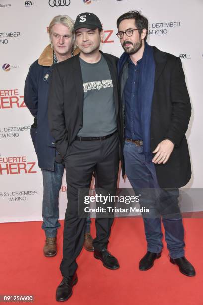 Detlev Buck, Marc Rothemund and David Dietl during the 'Dieses bescheuerte Herz' premiere on December 12, 2017 in Berlin, Germany.