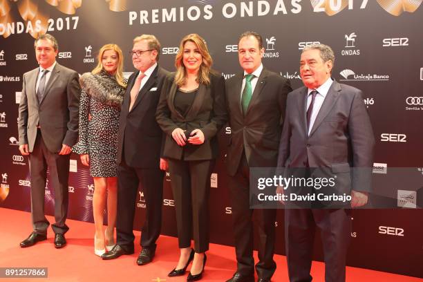 Juan Espadas , Margarita Roble , Fernando Gomez , Susana Diaz , Marcos Perto and Juan fabrique attend the 63th Ondas Gala Awards 2016 at the FIBES on...