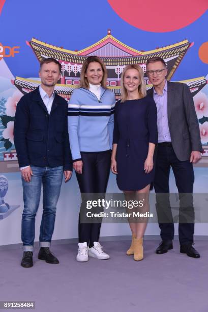 Alexander Ruda, Katrin Mueller-Hohenstein, Katja Streso and Norbert Koenig during the Olympia Press Conference on December 12, 2017 in Berlin,...