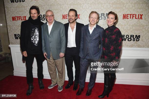 Christian Camargo, Errol Morris, Peter Sarsgaard, Scott Shepherd and Molly Parker attend the "Wormwood" New York Premiere on December 12, 2017 in New...
