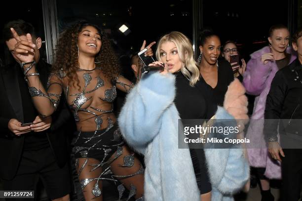 Model Danielle Herrington and Fergie attend the CR Fashion Book Celebrating launch of CR Girls 2018 with Technogym at Spring Place on December 12,...
