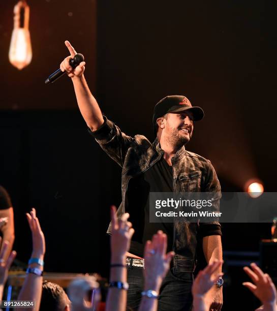 Luke Bryan performs onstage during the iHeartCountry Album Release Party at iHeartRadio Theater on December 12, 2017 in Burbank, California.