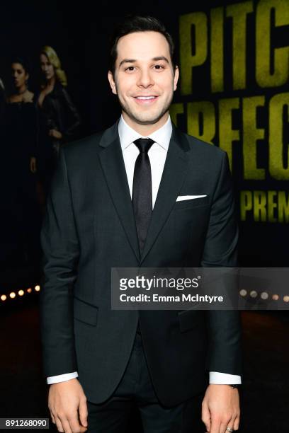 Skylar Astin attends the premiere of Universal Pictures' "Pitch Perfect 3" at Dolby Theatre on December 12, 2017 in Hollywood, California.