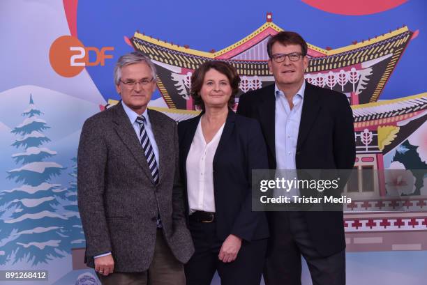 Peter Frey, Anke Scholten and Thomas Fuhrmann during the Olympia Press Conference on December 12, 2017 in Berlin, Germany.