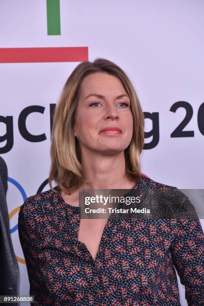 Jessy Wellmer during the Olympia Press Conference on December 12, 2017 in Berlin, Germany.