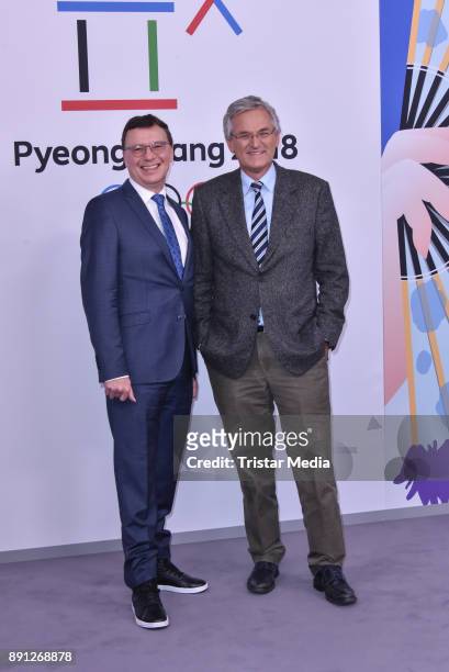 Volker Herres and Peter Frey during the Olympia Press Conference on December 12, 2017 in Berlin, Germany.