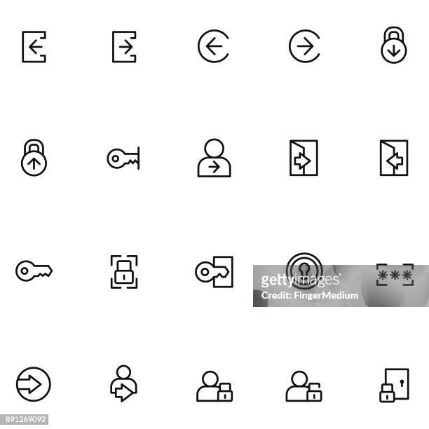 login icon set - log on stock illustrations