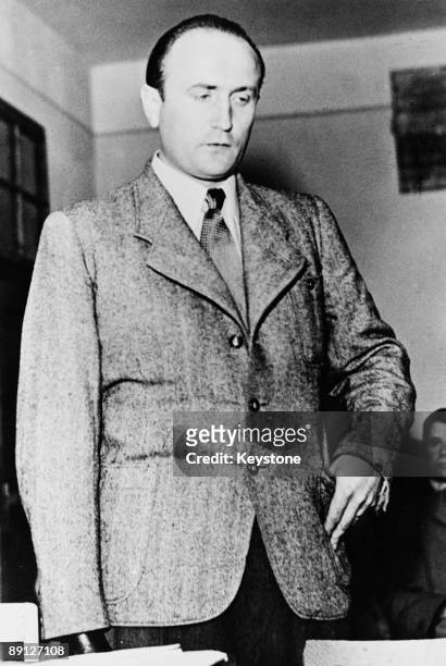 Artur Axmann , leader of the Hitler Youth from 1940 to 1945, at the start of his trial at Nuremberg. He was sentenced to three years and three months...