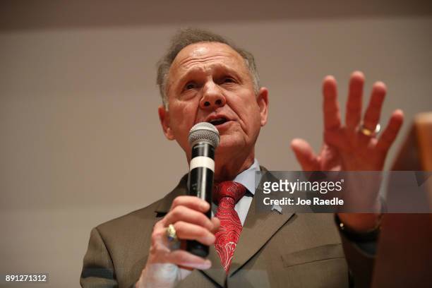 Republican Senatorial candidate Roy Moore speaks about the race against his Democratic opponent Doug Jones is too close and there will be a recount...