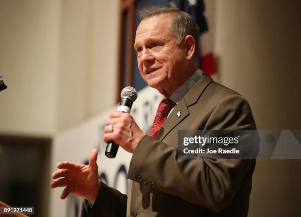 Republican Senatorial candidate Roy Moore speaks about the race against his Democratic opponent Doug Jones is too close and there will be a recount...