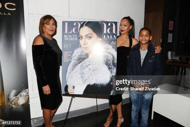 Carmen Surillo, La La Anthony and Kiyan Anthony attend Latina Magazine Salutes La La Anthony And Other Latinas Of The Year at Arlo Soho on December...