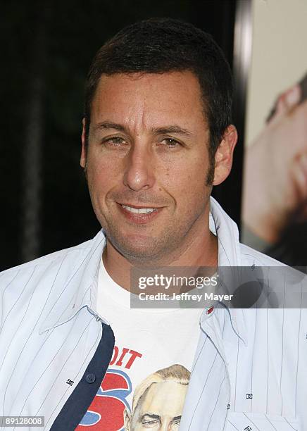 Actor Adam Sandler arrives at the Los Angeles premiere of "Funny People" at the ArcLight Hollywood on July 20, 2009 in Hollywood, California.