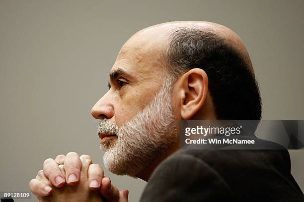 Federal Reserve Chairman Ben Bernanke testifies before House Financial Services committee on Capitol Hill on July 21, 2009 in Washington, DC....