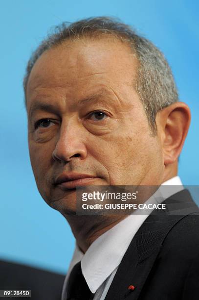 Chairman & CEO of Orascom Telecom and Chairman of the Board of Wind Telecomunicazioni SpA, Naguib Sawiris of Egypt attends the Economic and Financial...