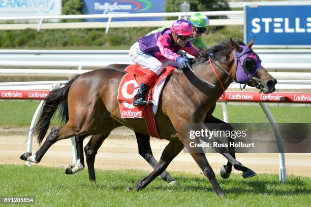 Raindrops On Roses ridden by Craig Williams wins the Highview Accounting Mornington Hcp at Mornington Racecourse on December 13, 2017 in Mornington,...