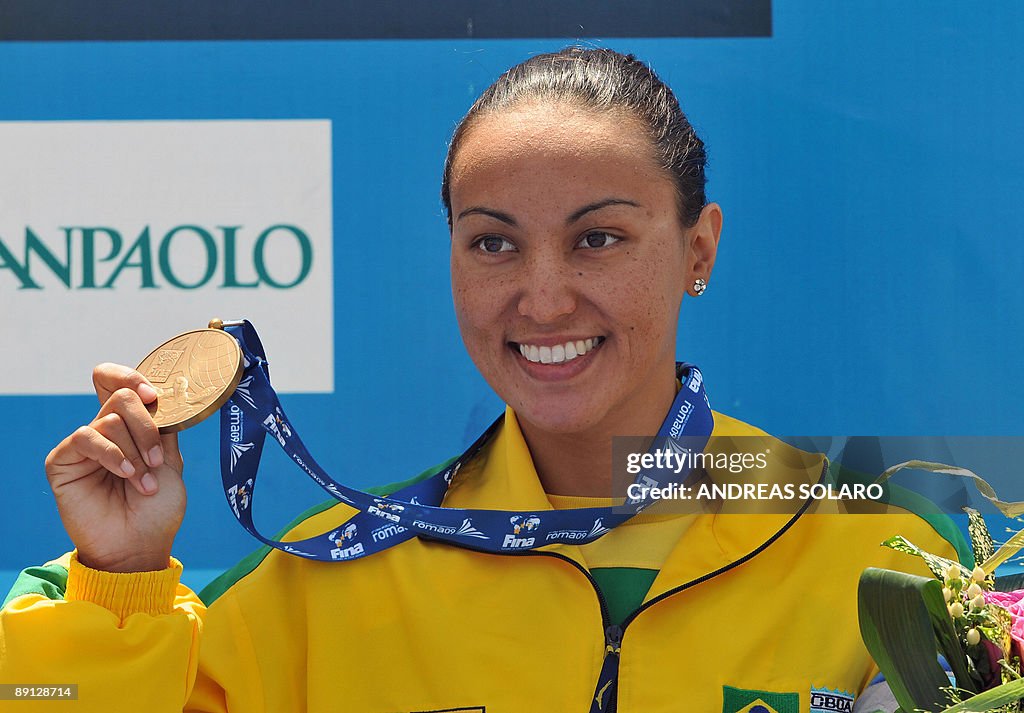 Bronze medalist Brazil's Poliana Okimoto
