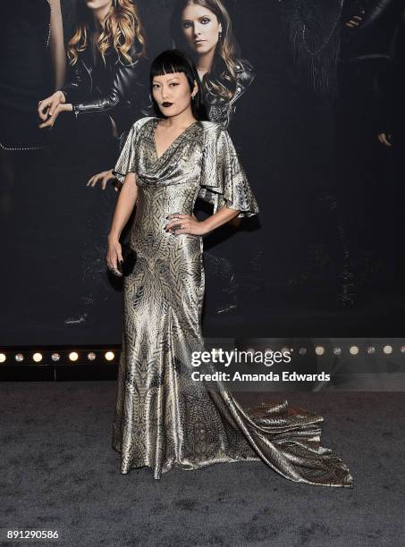 Actress Hana Mae Lee arrives at the premiere of Universal Pictures' "Pitch Perfect 3" on December 12, 2017 in Hollywood, California.