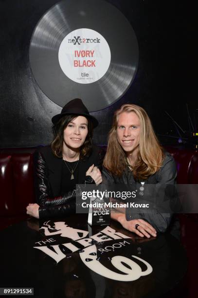 Ivory Black and Keenan Franklin of the musical group Ivory Black attend the neXt2rock 2017 Finale Event at Viper Room on December 12, 2017 in West...