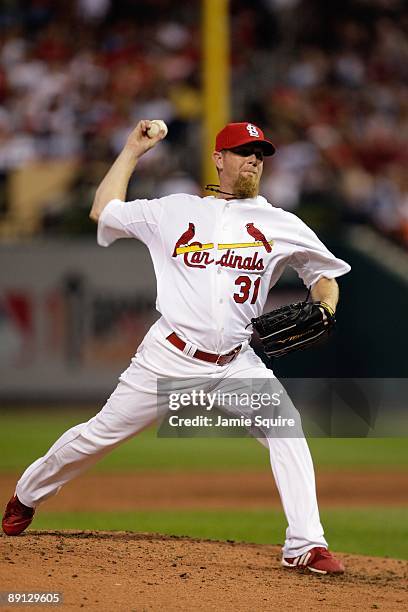 National League All-Star Ryan Franklin of the St. Louis Cardinals pitches during the 2009 MLB All-Star Game at Busch Stadium on July 14, 2009 in St...