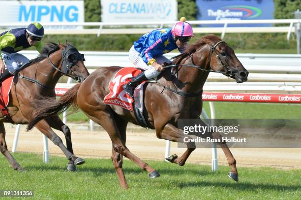 Toy Boy ridden by Ryan Maloney wins the Frankston Suzuki Summer Of Racing Hcp at Mornington Racecourse on December 13, 2017 in Mornington, Australia.