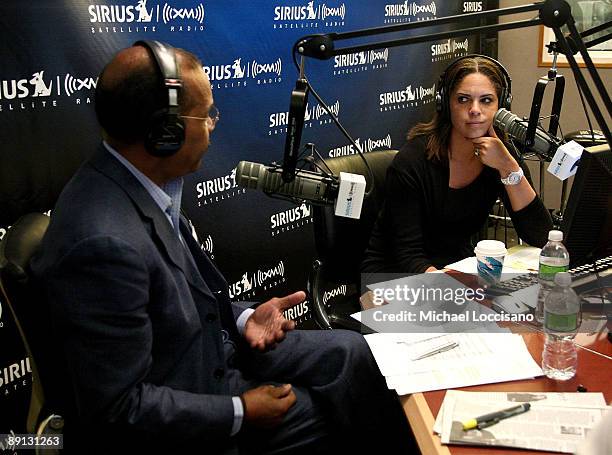 Sirius XM host Joe Madison and correspondent Soledad O'Brien take part in a Black in America 2 Roundtable moderated by O'Brien at the SIRIUS XM...