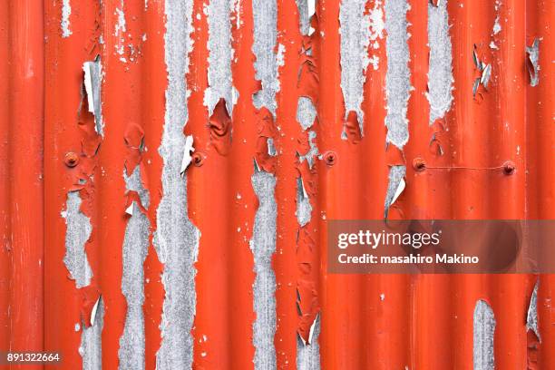 old wall texture - corrugated metal 個照片及圖片檔