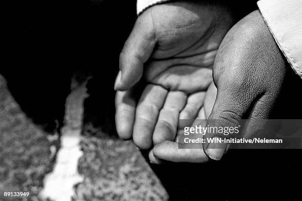 close-up of a beggar's cupped hands, mexico city, mexico - mexico slums stock pictures, royalty-free photos & images