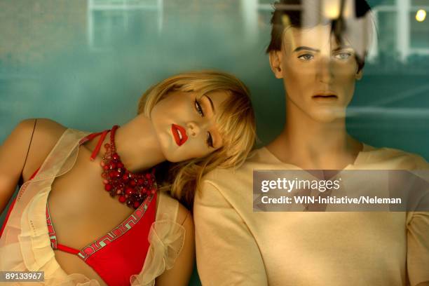 mannequins representing a couple in a window display, republic of ireland - mannequin stock pictures, royalty-free photos & images