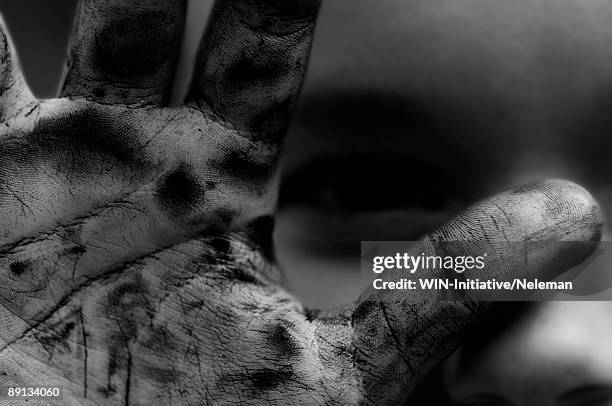 close-up of the dirty hand of a child, vyshhorod, ukraine - ukraine people stock pictures, royalty-free photos & images