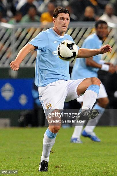 Gareth Barry of Manchester City in action during the 2009 Vodacom Challenge match between Kaizer Chiefs and Manchester City from the Absa Stadium on...