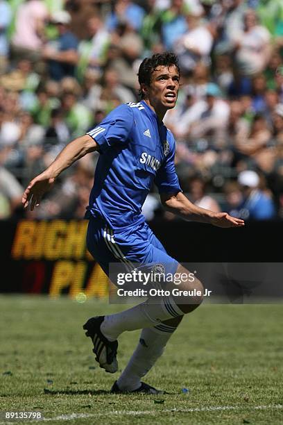 Franco Di Santo of Chelsea FC runs during the game against Seattle Sounders FC on July 18, 2009 at Qwest Field in Seattle, Washington.