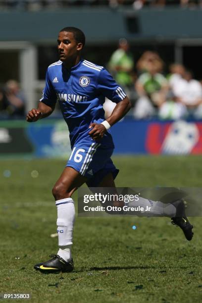 Scott Sinclair of Chelsea FC runs during the game against Seattle Sounders FC on July 18, 2009 at Qwest Field in Seattle, Washington.