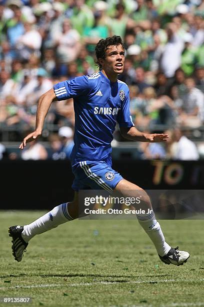 Franco Di Santo of Chelsea FC runs during the game against Seattle Sounders FC on July 18, 2009 at Qwest Field in Seattle, Washington.