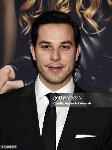 Actor Skylar Astin arrives at the premiere of Universal Pictures' "Pitch Perfect 3" on December 12, 2017 in Hollywood, California.