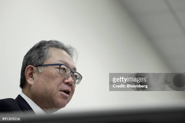 Tadashi Machida, president and chief operating officer of SG Holdings Co., speaks during a news conference in Tokyo, Japan, on Wednesday, Dec. 13,...