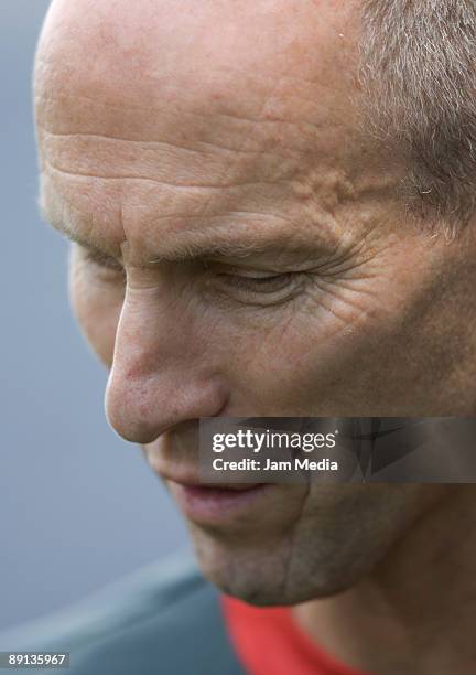 Head coach Bob Bradley during a training session at The Toyota Park, on July 21, 2009 in Chicago, Illinois.