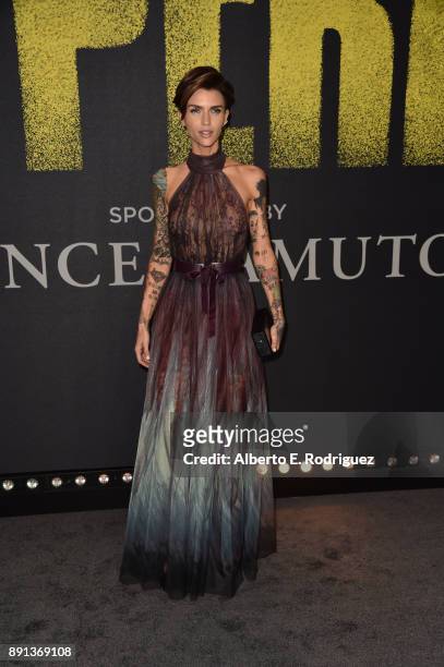 Ruby Rose attends the premiere of Universal Pictures' "Pitch Perfect 3" at Dolby Theatre on December 12, 2017 in Hollywood, California.
