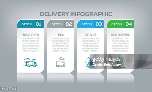 lieferung-infografik - nummernspender stock-grafiken, -clipart, -cartoons und -symbole