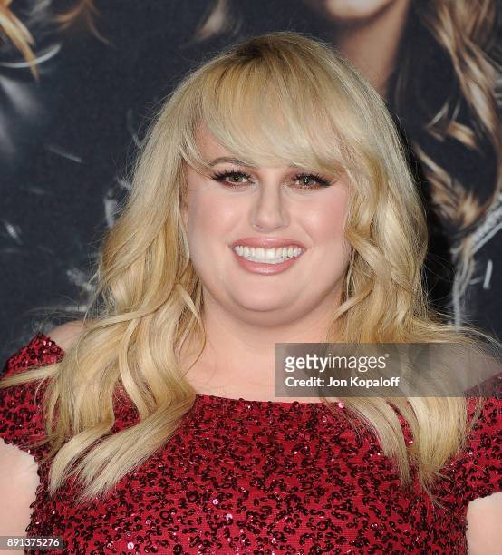 Actress Rebel Wilson attends the Los Angeles Premiere "Pitch Perfect 3" at the Dolby Theatre on December 12, 2017 in Hollywood, California.