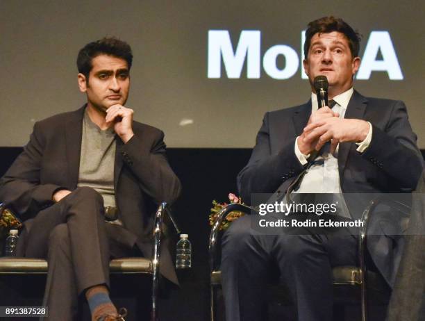 Writer/actor Kumail Nanjiani and director Michael Showalter speak onstage at the Hammer Museum presents The Contenders 2017 "The Big Sick" screening...