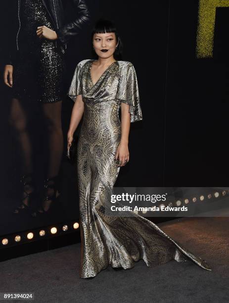 Actress Hana Mae Lee arrives at the premiere of Universal Pictures' "Pitch Perfect 3" on December 12, 2017 in Hollywood, California.